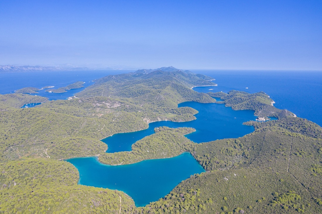 Saltwater lake and forest of Mljet National Park