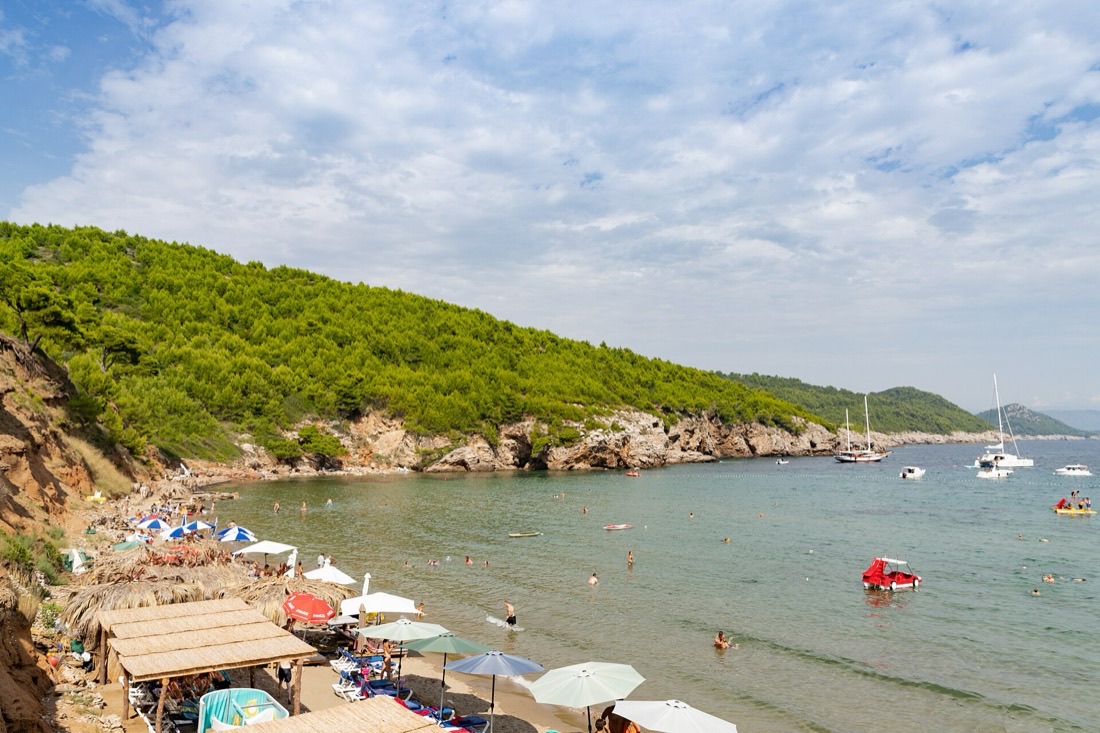 Quiet harbour and stone houses on Šipan island